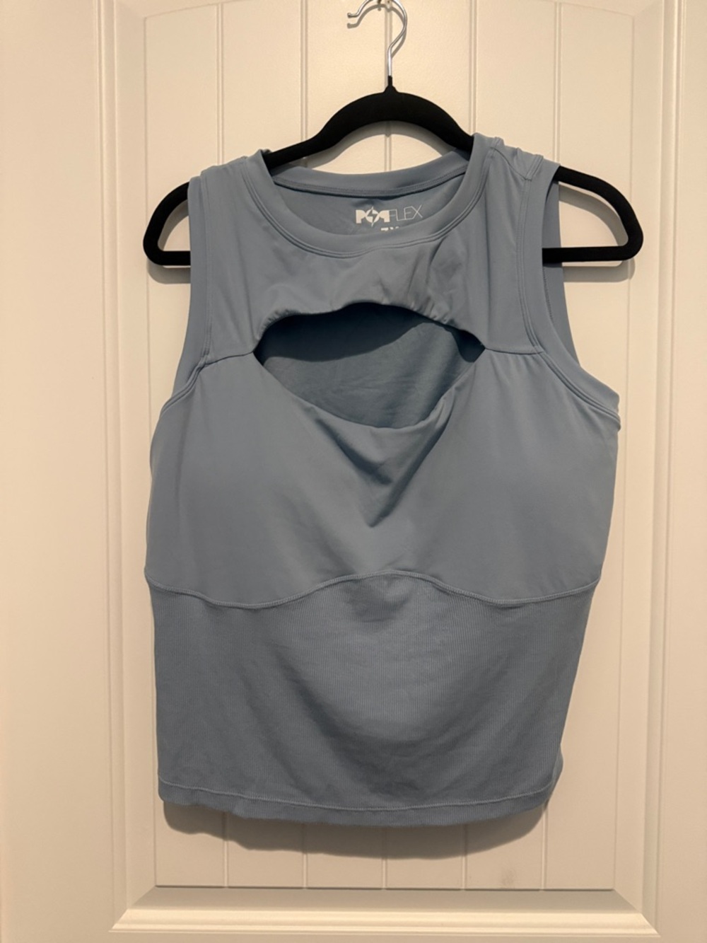 Popflex Blue Sleeveless Cutout Tank Top